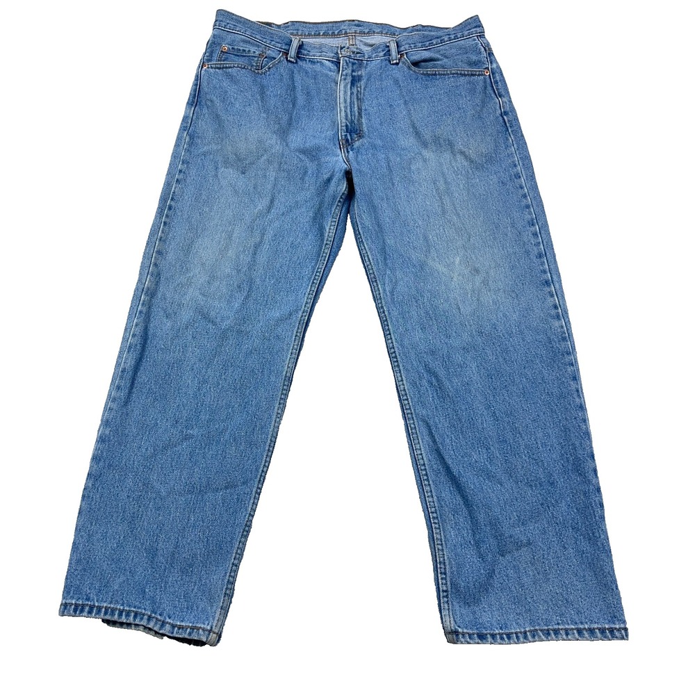 Levis 550 Jeans Men 40x30 Relaxed Fit Straight Leg Med Wash Distressed Faded
